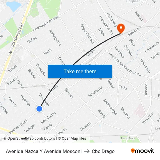 Avenida Nazca Y Avenida Mosconi to Cbc Drago map