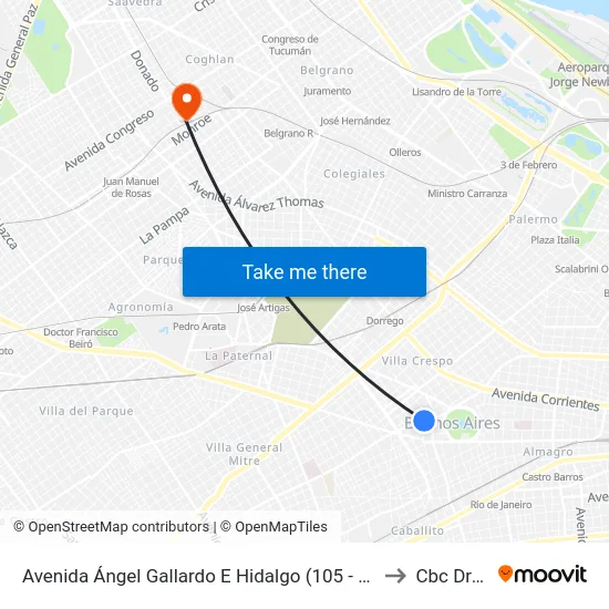 Avenida Ángel Gallardo E Hidalgo (105 - 135 - 146) to Cbc Drago map