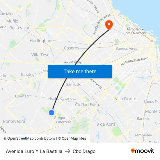 Avenida Luro Y La Bastilla to Cbc Drago map