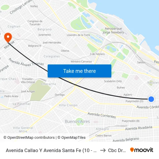 Avenida Callao Y Avenida Santa Fe (10 - 59 - 108) to Cbc Drago map