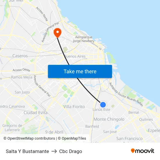 Salta Y Bustamante to Cbc Drago map