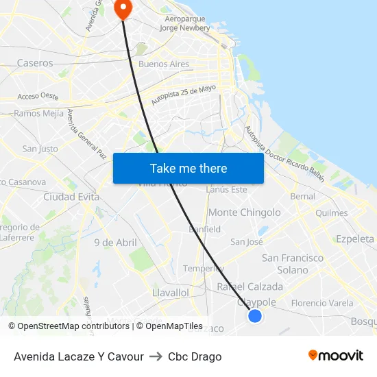 Avenida Lacaze Y Cavour to Cbc Drago map