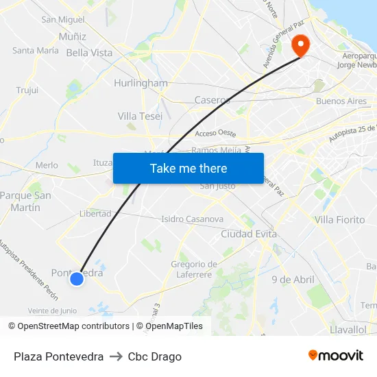 Plaza Pontevedra to Cbc Drago map