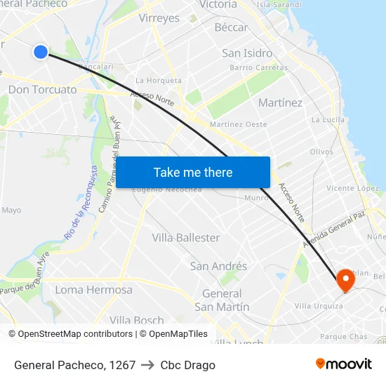 General Pacheco, 1267 to Cbc Drago map