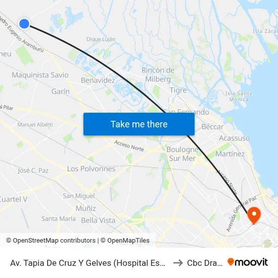 Av. Tapia De Cruz Y Gelves (Hospital Escobar) to Cbc Drago map