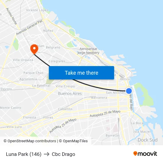 Luna Park (146) to Cbc Drago map