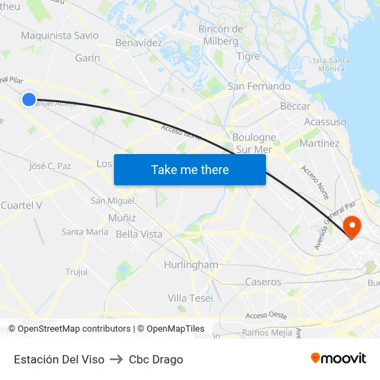 Estación Del Viso to Cbc Drago map