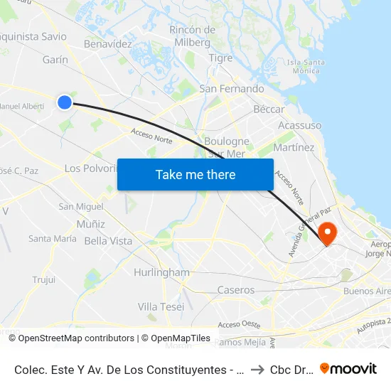 Colec. Este Y Av. De Los Constituyentes - Fonavi / Tom to Cbc Drago map