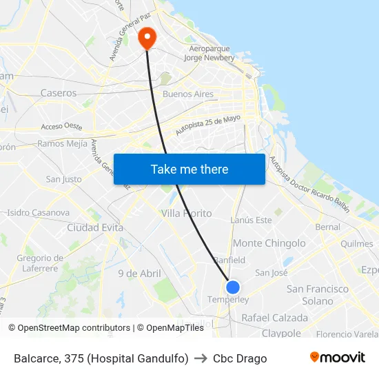 Balcarce, 375 (Hospital Gandulfo) to Cbc Drago map