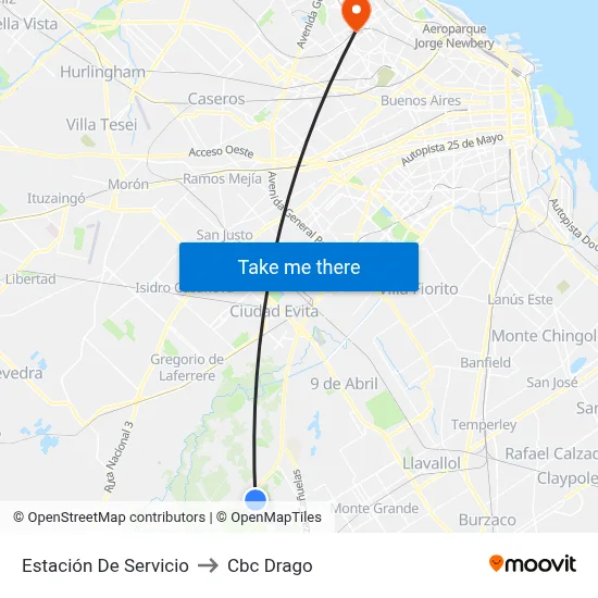 Estación De Servicio to Cbc Drago map