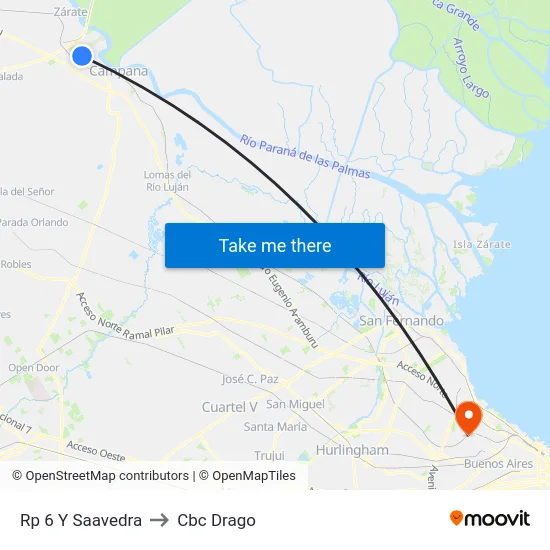 Rp 6 Y Saavedra to Cbc Drago map