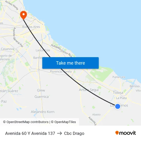 Avenida 60 Y Avenida 137 to Cbc Drago map
