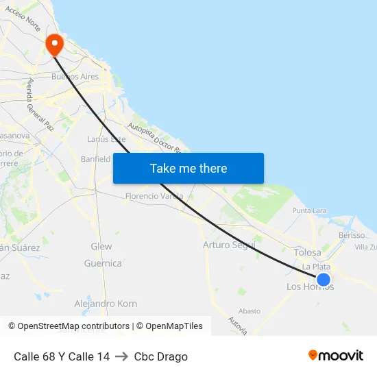 Calle 68 Y Calle 14 to Cbc Drago map