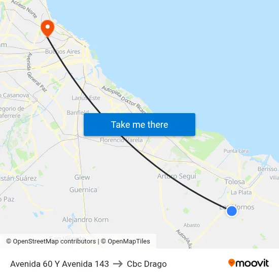 Avenida 60 Y Avenida 143 to Cbc Drago map