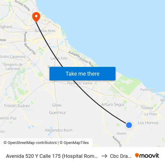 Avenida 520 Y Calle 175 (Hospital Romero) to Cbc Drago map