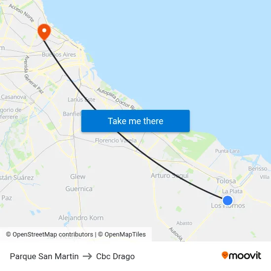 Parque San Martin to Cbc Drago map