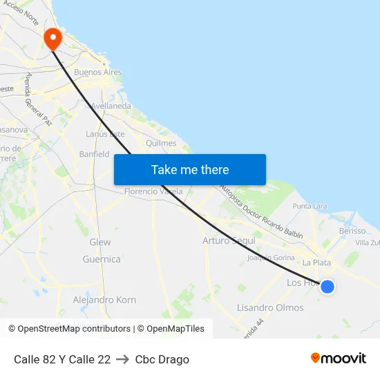 Calle 82 Y Calle 22 to Cbc Drago map