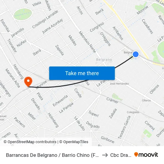 Barrancas De Belgrano / Barrio Chino (Fin 44) to Cbc Drago map