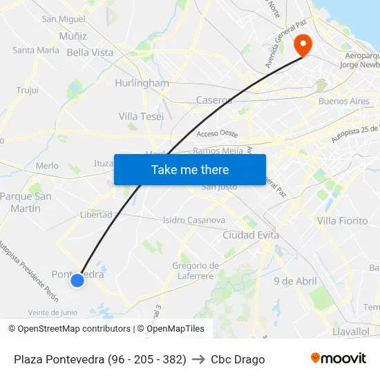 Plaza Pontevedra (96 - 205 - 382) to Cbc Drago map