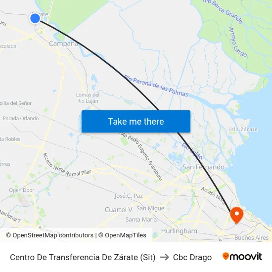 Centro De Transferencia De Zárate (Sit) to Cbc Drago map