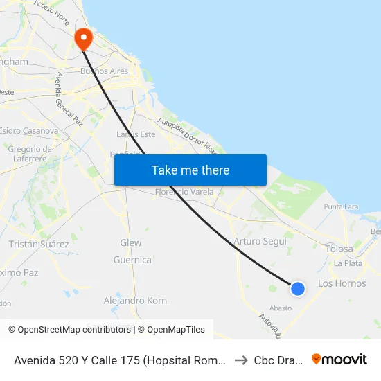 Avenida 520 Y Calle 175 (Hopsital Romero) to Cbc Drago map