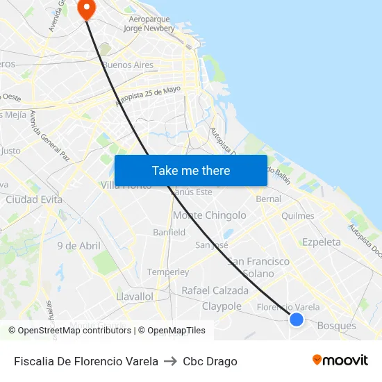 Fiscalia De Florencio Varela to Cbc Drago map