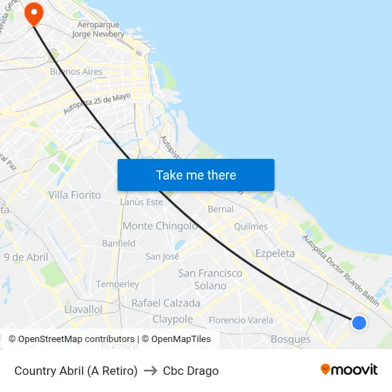 Country Abril (A Retiro) to Cbc Drago map