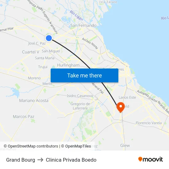 Grand Bourg to Clinica Privada Boedo map