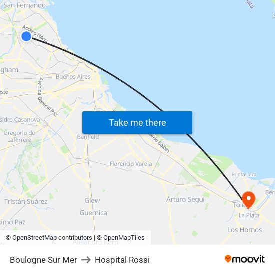 Boulogne Sur Mer to Hospital Rossi map