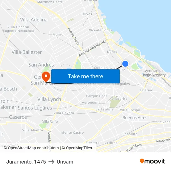 Juramento, 1475 to Unsam map