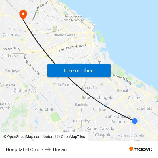 Hospital El Cruce to Unsam map