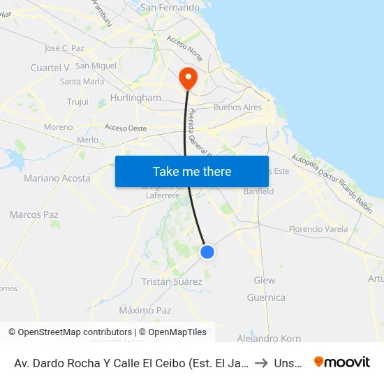 Av. Dardo Rocha Y Calle El Ceibo (Est. El Jagüel) to Unsam map