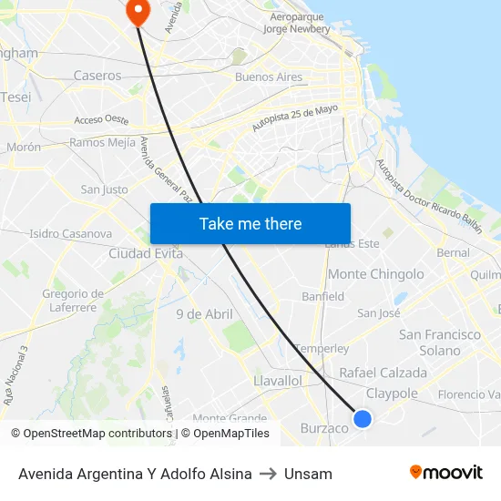 Avenida Argentina Y Adolfo Alsina to Unsam map