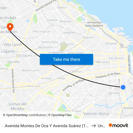 Avenida Montes De Oca Y Avenida Suárez (12 - 22 - 60 - 102 - 154) to Unsam map