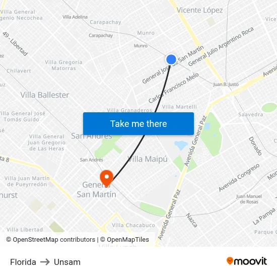 Florida to Unsam map