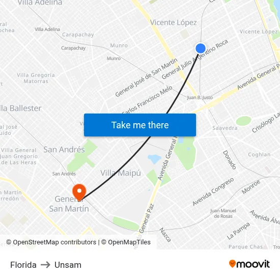 Florida to Unsam map