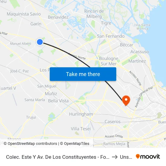 Colec. Este Y Av. De Los Constituyentes - Fonavi / Tom to Unsam map
