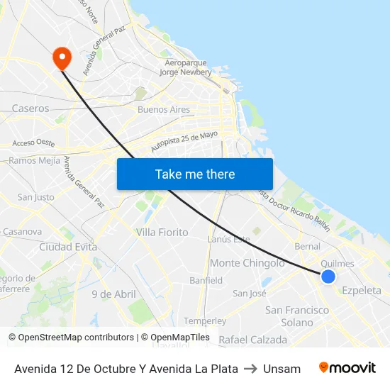 Avenida 12 De Octubre Y Avenida La Plata to Unsam map