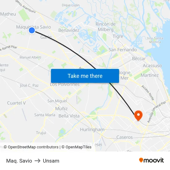 Maq. Savio to Unsam map