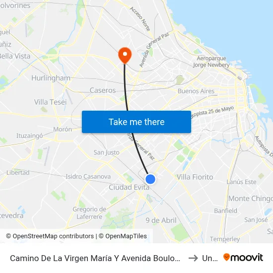 Camino De La Virgen María Y Avenida Boulogne Sur Mer (Coto Tapiales) to Unsam map