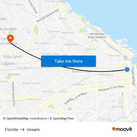 Florida to Unsam map