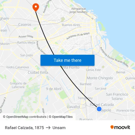 Rafael Calzada, 1875 to Unsam map