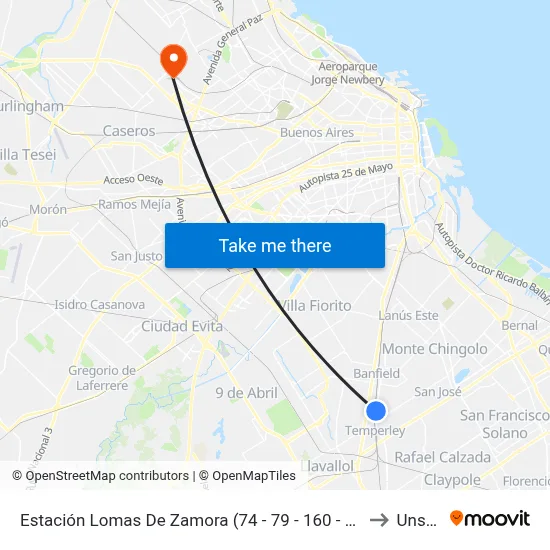 Estación Lomas De Zamora (74 - 79 - 160 - 278 - 323) to Unsam map