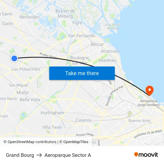 Grand Bourg to Aeroparque Sector A map