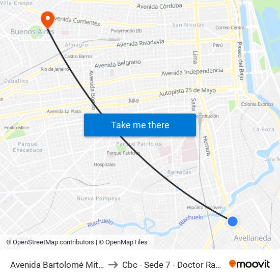 Avenida Bartolomé Mitre Al 300 to Cbc - Sede 7 - Doctor Ramos Mejía map