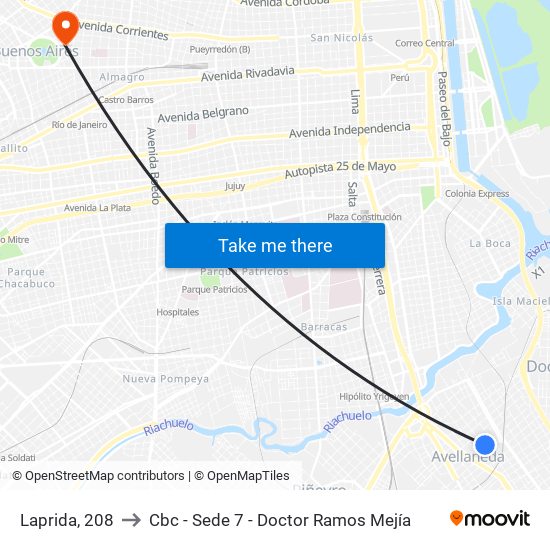Laprida, 208 to Cbc - Sede 7 - Doctor Ramos Mejía map