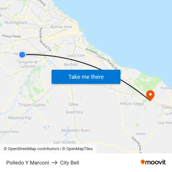 Polledo Y Marconi to City Bell map