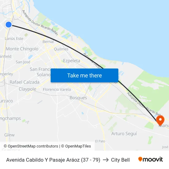 Avenida Cabildo Y Pasaje Aráoz (37 - 79) to City Bell map