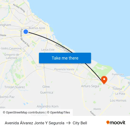 Avenida Álvarez Jonte Y Segurola to City Bell map