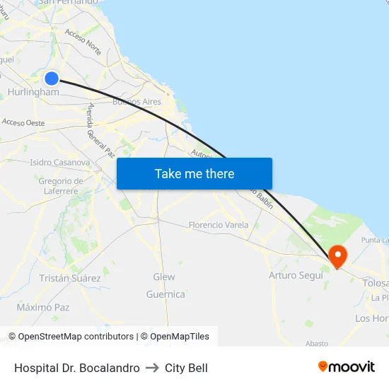 Hospital Dr. Bocalandro to City Bell map